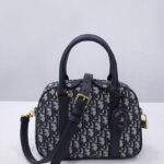 Christian Dior Medium D-Vibe Bowling Bag Dark Blue